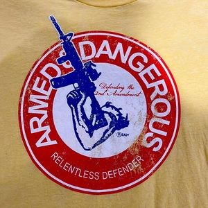 “Armed&Dangerous” Relentless Defender Yellow T-Shirt, Size 3XL